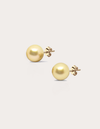 Dona Natural Freshwater Gold Pearl Stud Earrings - 18 Yellow Gold - Sunnysideus 