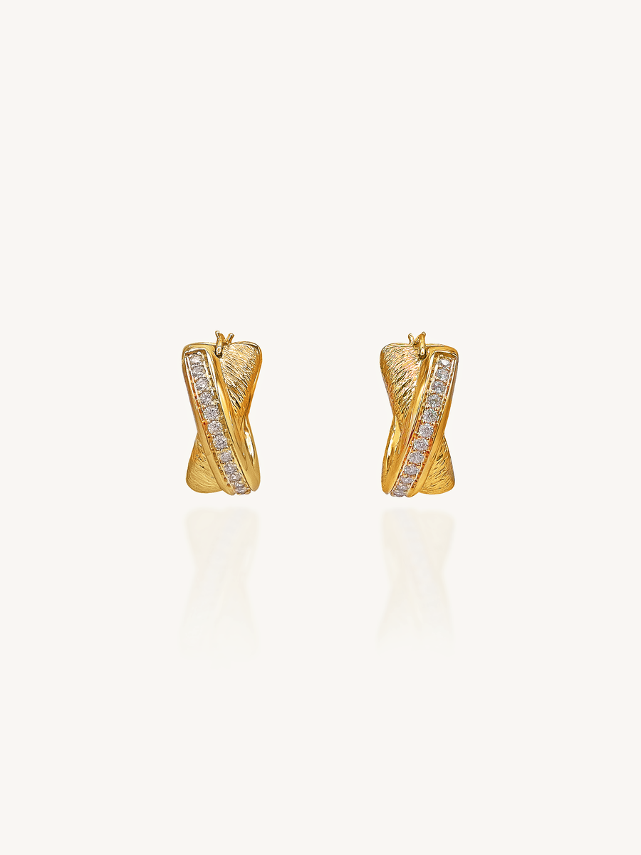 [Rita monica] MONSTA X着用☆XOXO XX Earrings Rio Gemstone Huggie Earrings in 18k Gold Vermeil on Sterling
