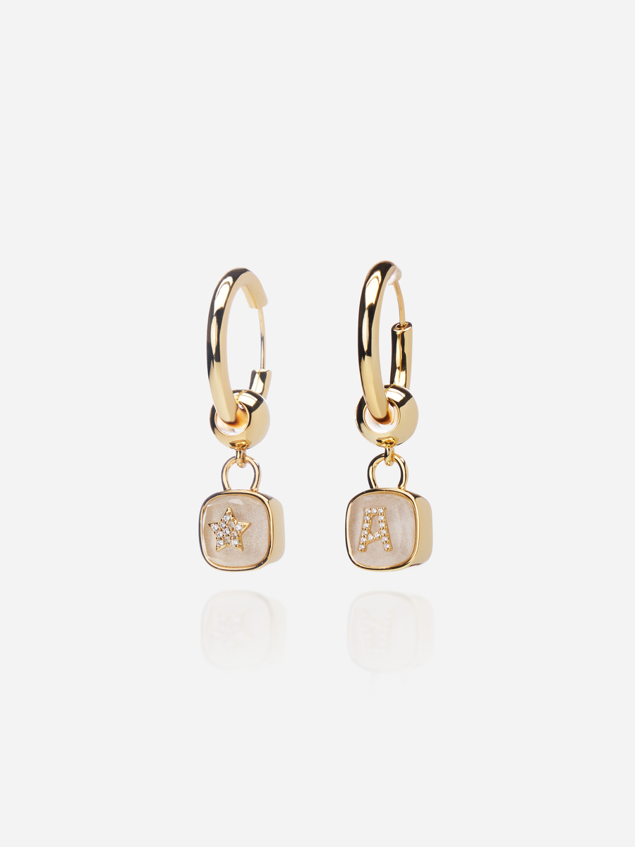 Brass Padlock Earrings 18K Gold Plated Jewelry Very Stylish
