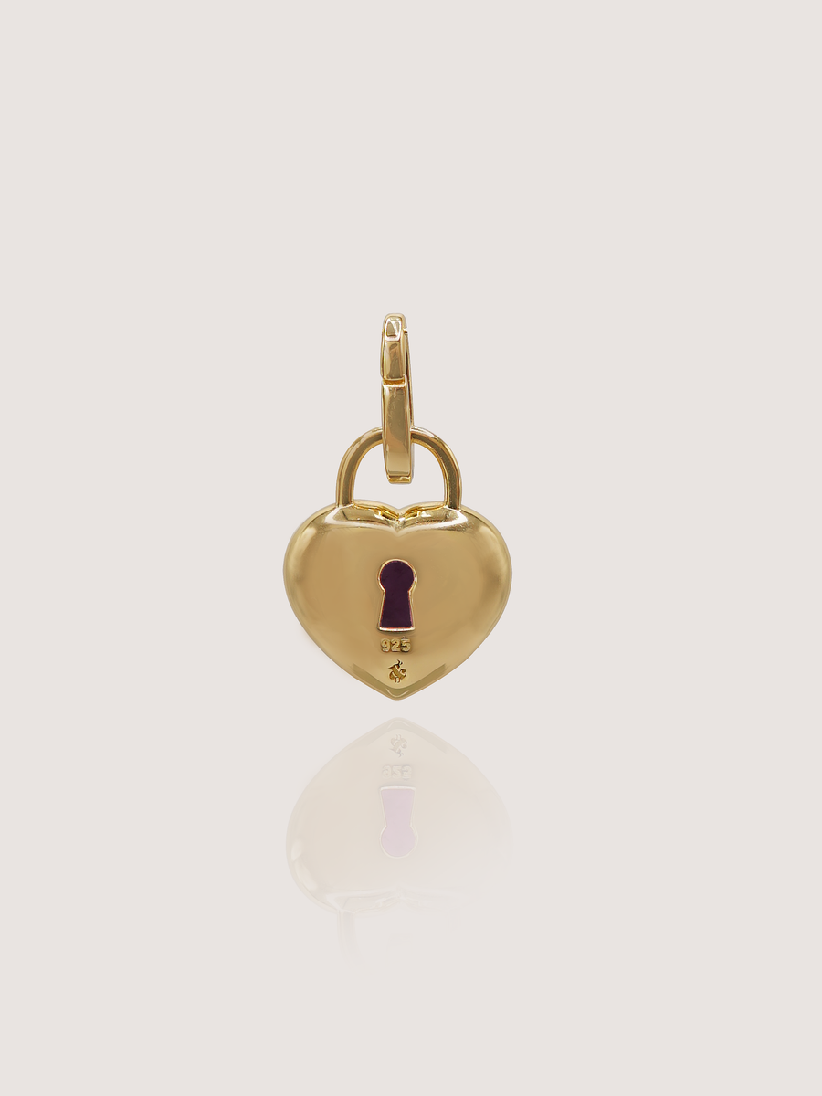 Gold Plated Heart Lock and key Charm Bracelet