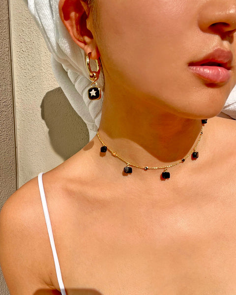 Holiday Red Lucky Elephant Choker Necklace - 18K Plated Over Sterling Silver - Sunnysideus 