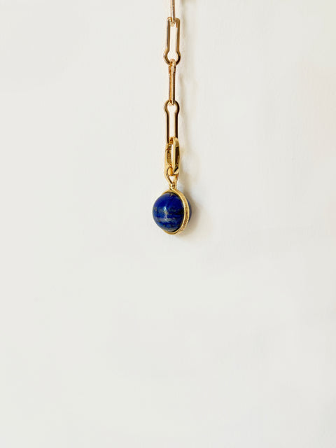 Lapis Lazuli Earthly Globe Drop Pendant - 18K Gold Plated - Sunnysideus 