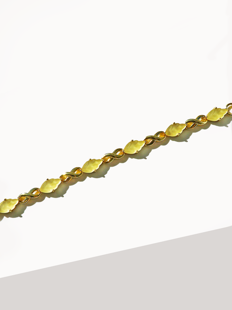 Faye Lite Green Glow Glass Leaf Infinity Vine Bracelet - Sunnysideus 
