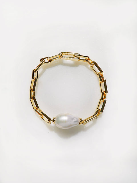 Cora Natural Baroque Pearl Bracelet - 18K Gold Plated - Sunnysideus 
