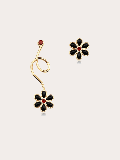 Midnight Garden Flower Vine Earring Set - Sunnysideus 