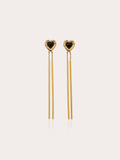 Sweetheart Gemstone Linear Fringe Dangle Earrings - Sunnysideus 