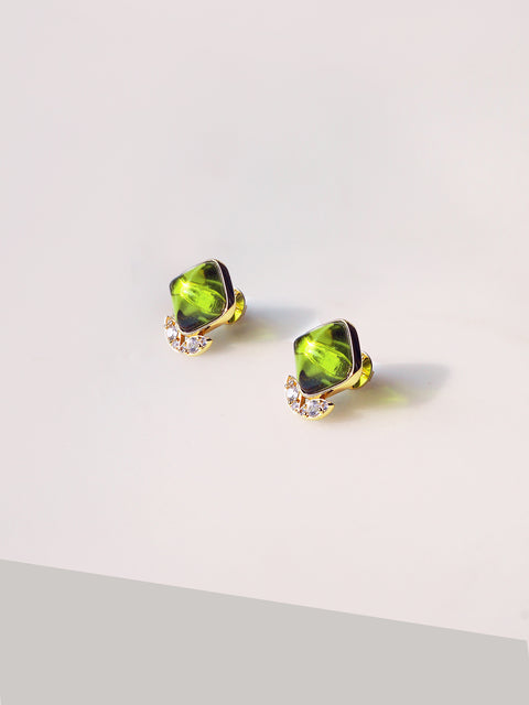 Bevyn Green Sugar Loaf Button Earrings - Sunnysideus 