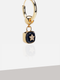 Stellar Black Agate Drop Hoop Earrings – 18K Gold Plated Over Brass - Sunnysideus 