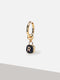 Stellar Black Agate Drop Hoop Earrings – 18K Gold Plated Over Brass - Sunnysideus 