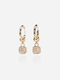Stellar Clear Quartz Drop Hoop Earrings – 18K Gold Plated Over Brass - Sunnysideus 
