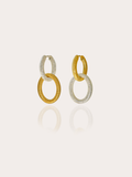 Modern Two-Tone Double Loop Dangle Earrings - Sunnysideus 