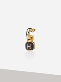 Black Agate Glam Drop Hoop Earrings – 18K Gold Plated Over Brass - Sunnysideus 