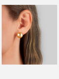 12MM Golden South Sea Pearl & 18K Yellow Gold Stud Earrings - Sunnysideus 