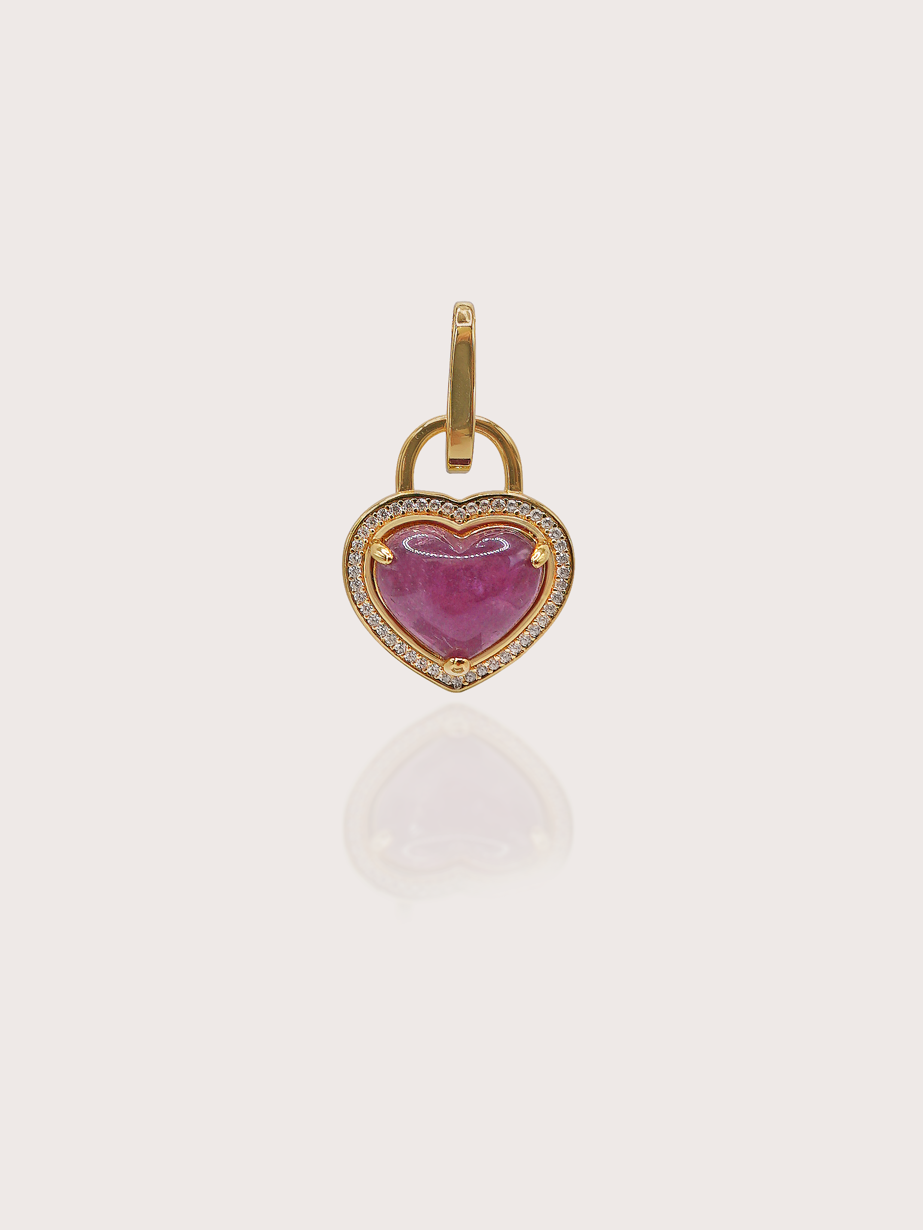 Shimmering Heart Pink Tourmaline Heart Pendant