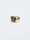 Honoria Black Agate Initial Ring - 18K Gold Plated - Sunnysideus 