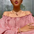 Dana Natural Freshwater Pink Pearl Stud Earrings - 18 Karat Gold - Sunnysideus 